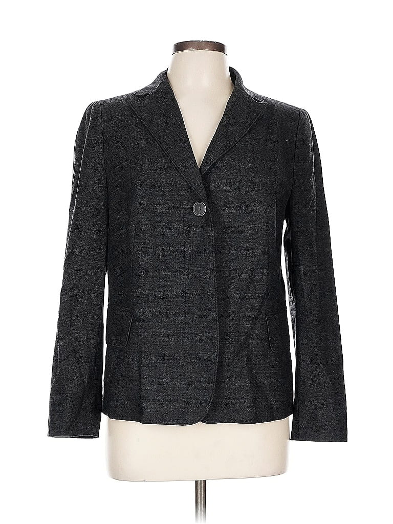 Akris Punto Gray Black Wool Blazer Size 12 - photo 1