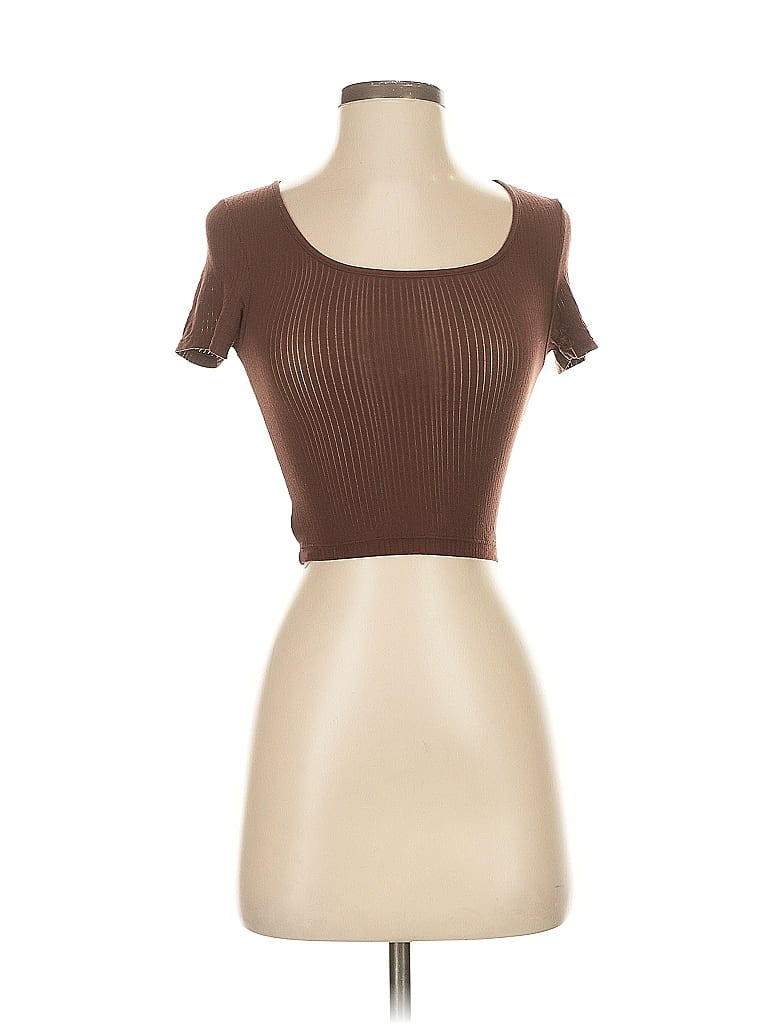 Pre-owned Aerie Short Sleeve T-shirt In Brown