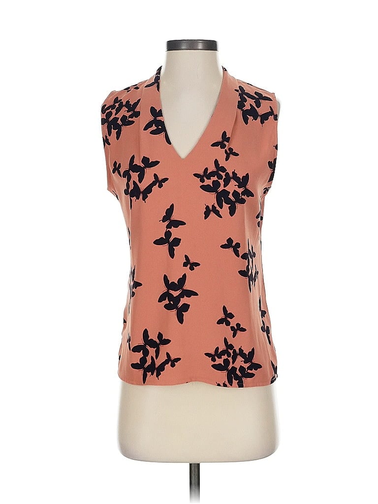 Pre-owned Ann Taylor Sleeveless Blouse In Orange