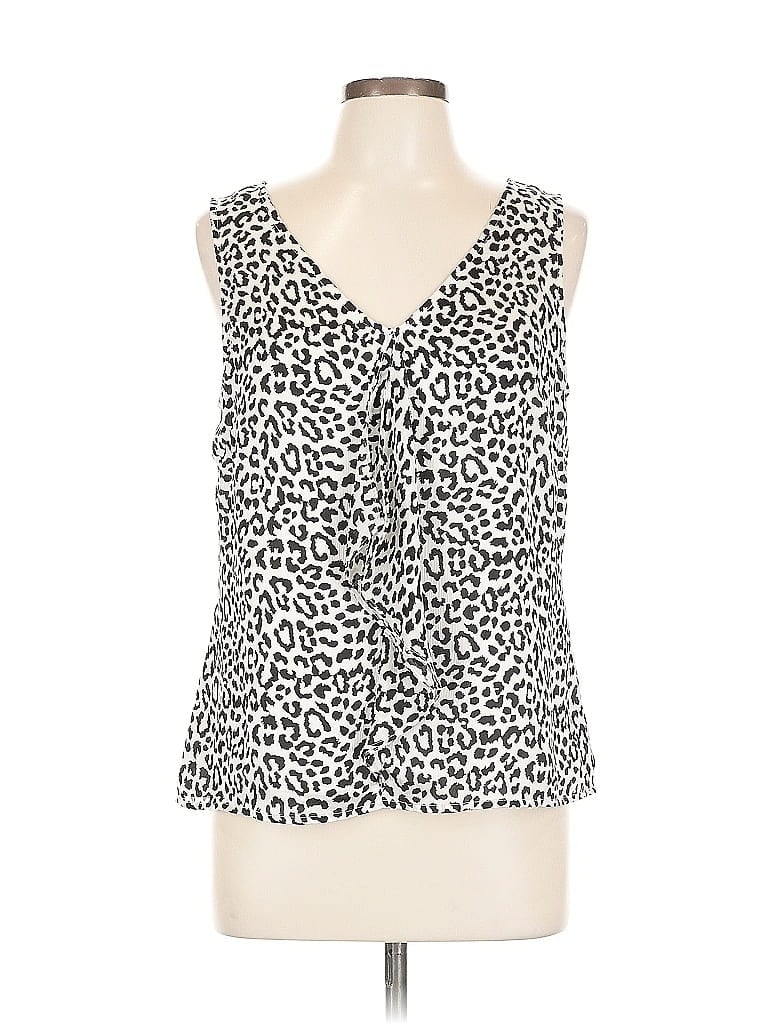 Pre-owned Tahari By Asl Sleeveless Blouse In White