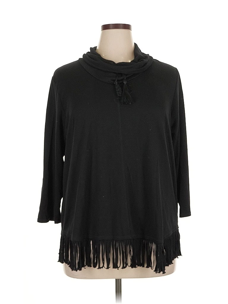Ruby Rd. Black 3/4 Sleeve T-Shirt Size 1X - photo 1