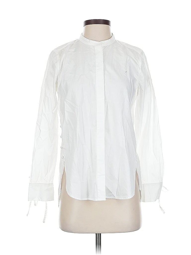 Pre-owned Ann Taylor Loft Long Sleeve Blouse In White