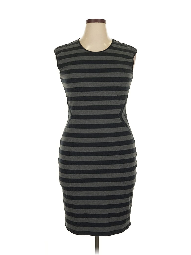 Cache Stripes Gray Casual Dress Size XL - photo 1