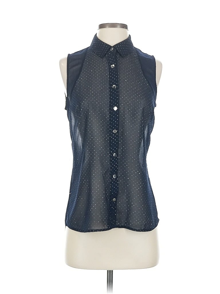 Pre-owned Caché Sleeveless Blouse In Blue