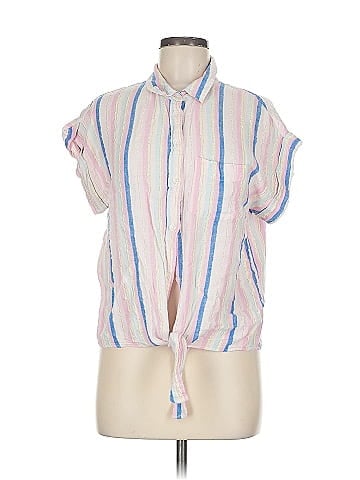 Aqua Short Sleeve Blouse (view 1)