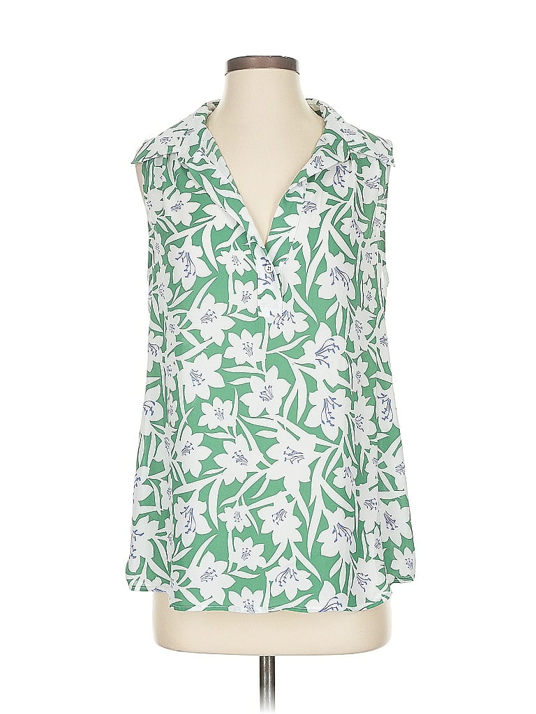 Pre-owned Cabi Sleeveless Blouse In Green