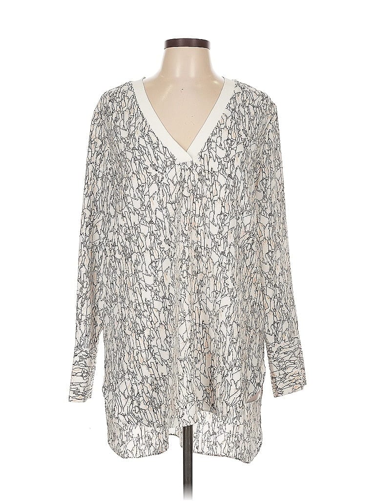 NORDSTROM Pre-owned Long Sleeve Blouse In Silver