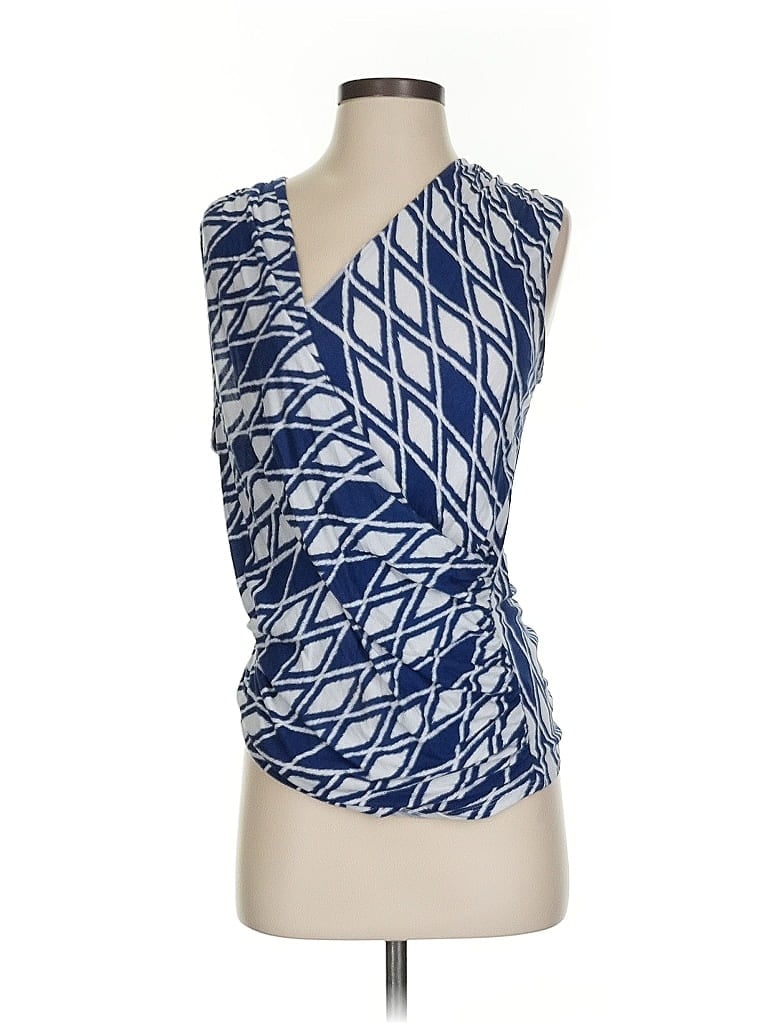 Pre-owned 41hawthorn Sleeveless Top Blue One Shoulder Neckline Tops