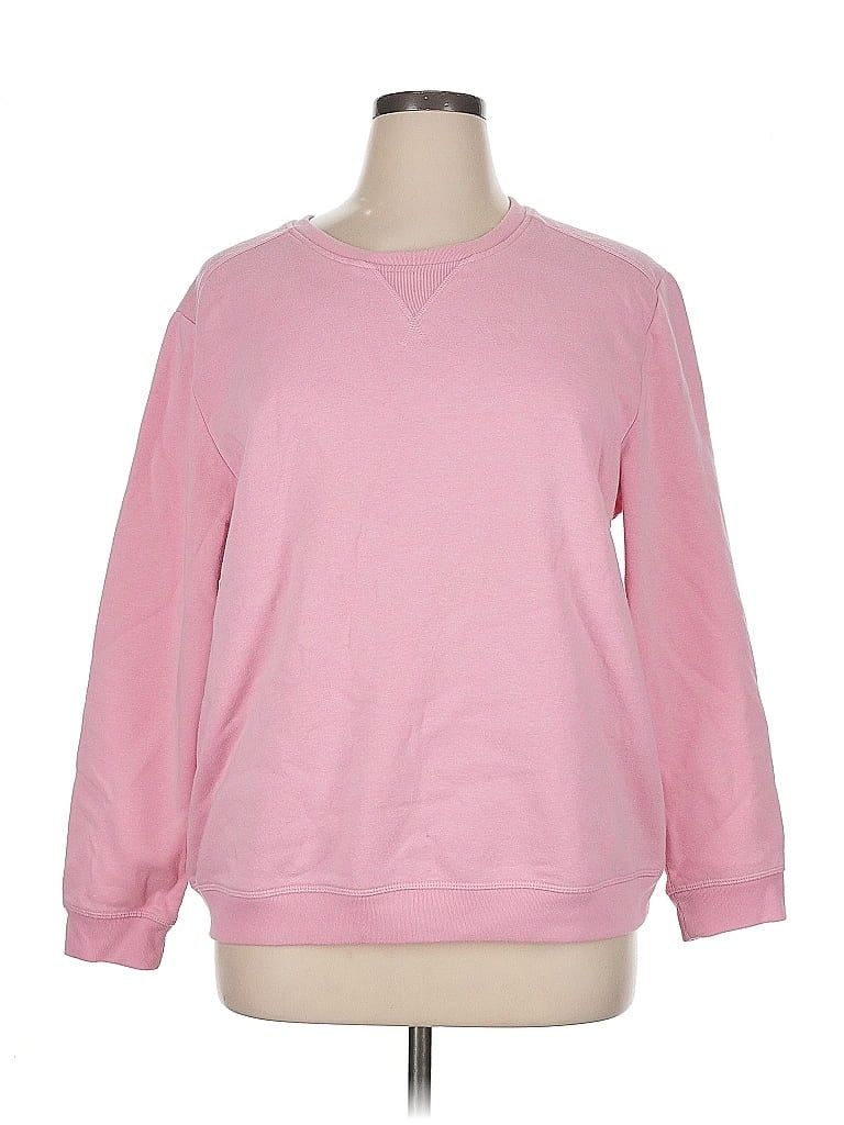 Pre-owned Karen Scott Sport Sweatshirt In Pink