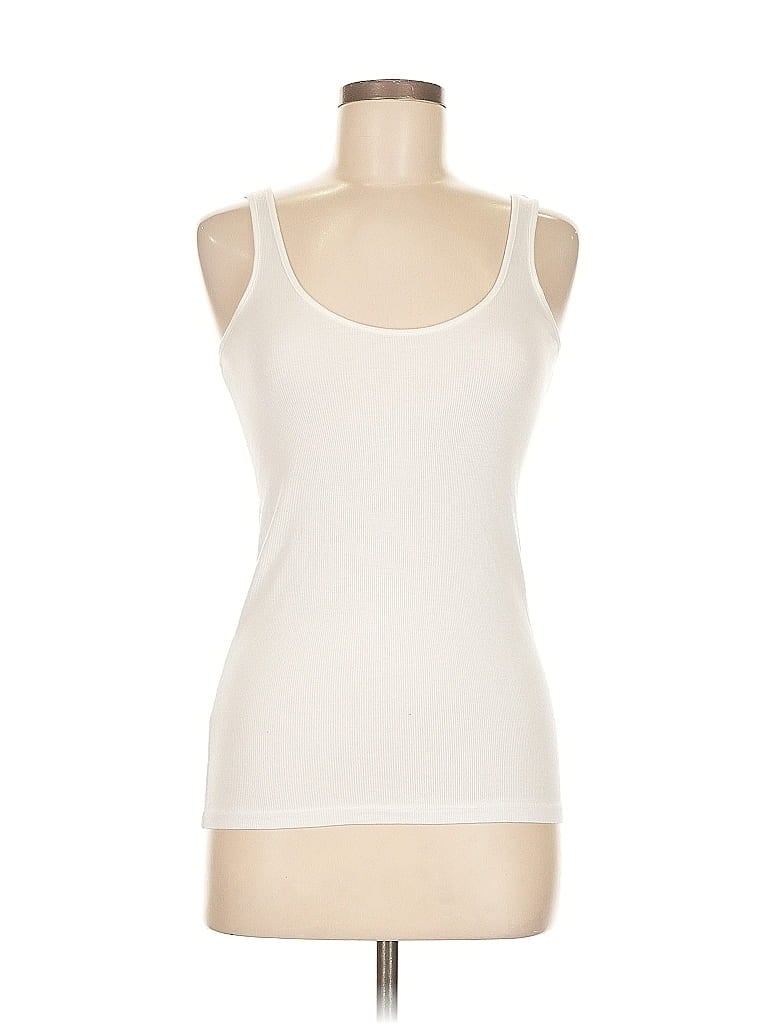 Pre-owned Monrow Tank Top Ivory Strapless Neckline Tops In White