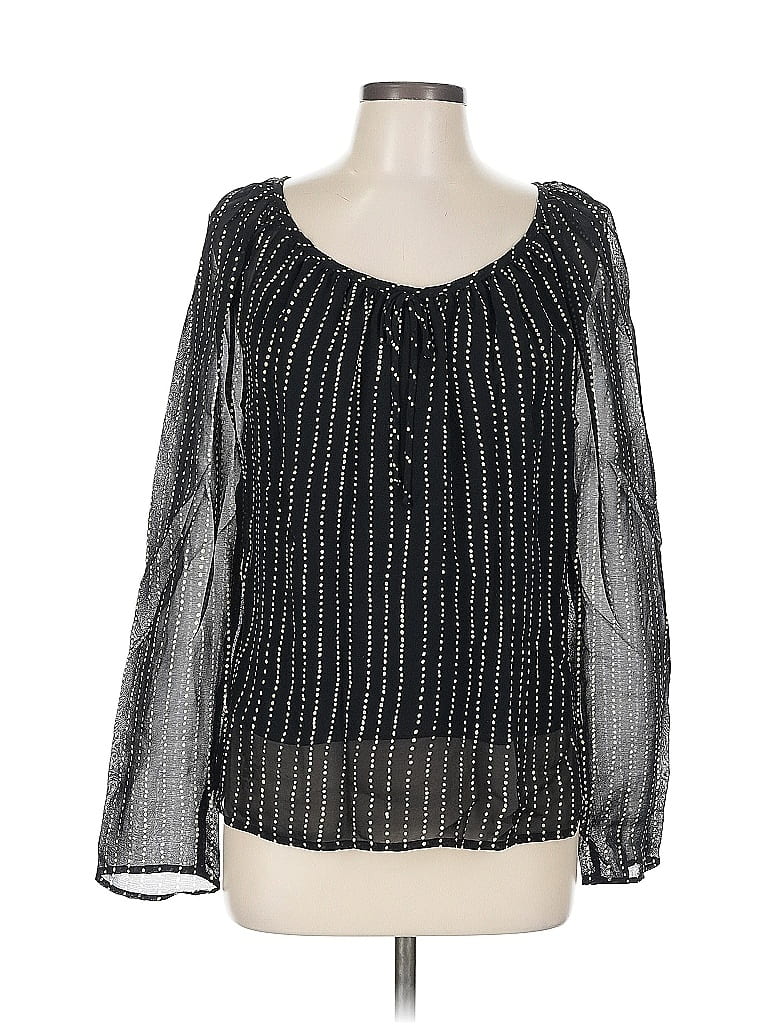 Pre-owned Assorted Brands Long Sleeve Blouse In Black