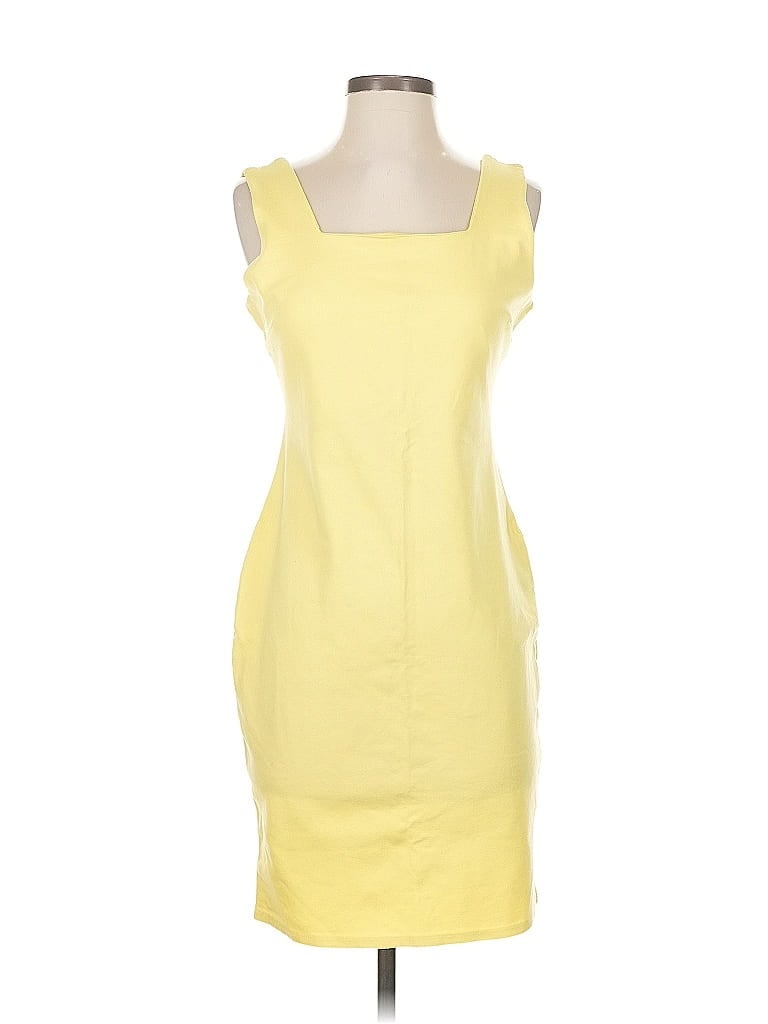 Pre-owned Chocolate Sleeveless Top Yellow Scoop Neck Tops