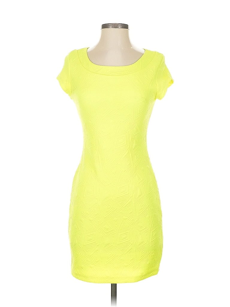 Arden B. Solid Yellow Casual Dress Size S - photo 1