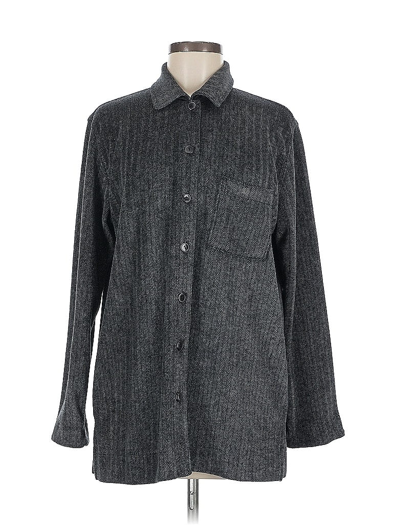 Pre-owned Liz Claiborne Long Sleeve Blouse In Gray