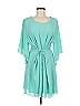 Coconut 100% Polyester Solid Teal Green Casual Dress Size M - photo 1