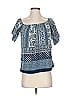 Charming Charlie 100% Polyester Blue Short Sleeve Blouse Size S - photo 1