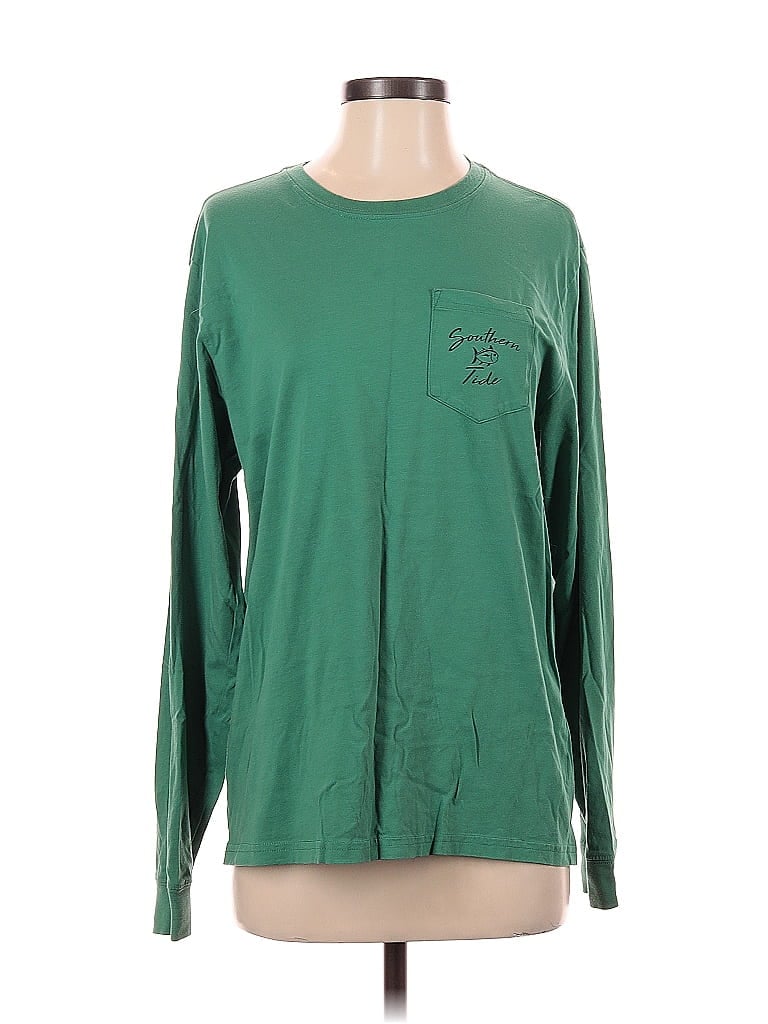 Click to view more detailed imagery on our partner's website Pre-owned Southern Tide Long Sleeve Top Green Crew Neck Tops