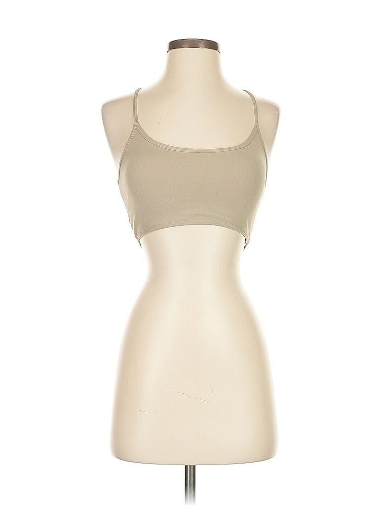 Pre-owned Ododos Tank Top Tan Strapless Neckline Tops In Brown