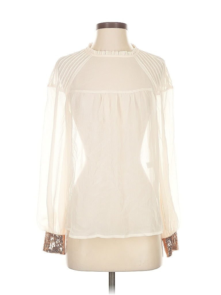 Pre-owned Lc Lauren Conrad Long Sleeve Blouse In White