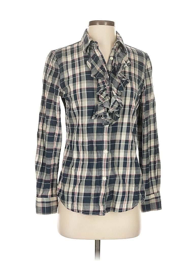 Pre-owned Lauren Jeans Co. Long Sleeve Blouse In Gray