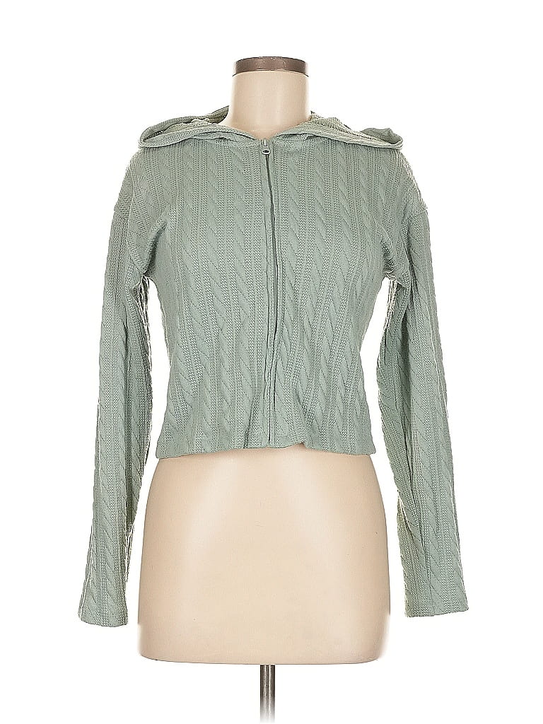 Pre-owned Olive & Oak Cardigan Sweater In Green