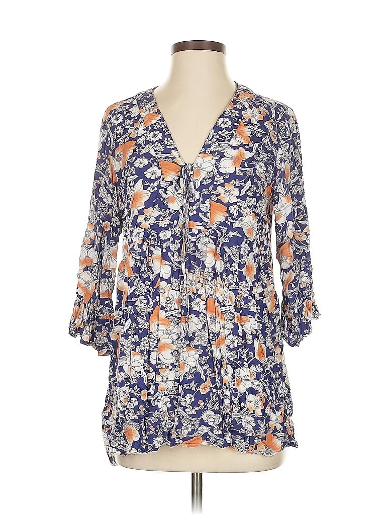 C&C CALIFORNIA Pre-owned 3/4 Sleeve Blouse In Blue