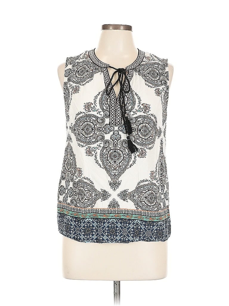 Pre-owned Daniel Rainn Sleeveless Blouse In White