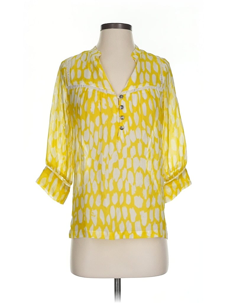 Pre-owned Dolan 3/4 Sleeve Blouse In Yellow