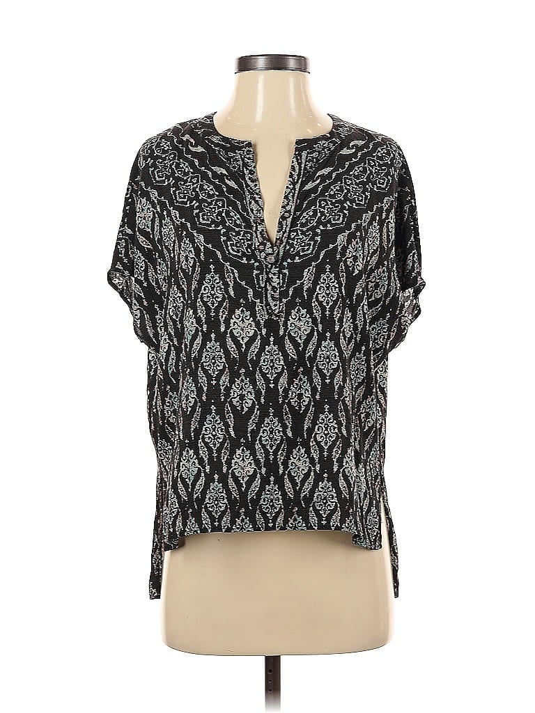 Pre-owned Bcbgmaxazria Short Sleeve Blouse In Black