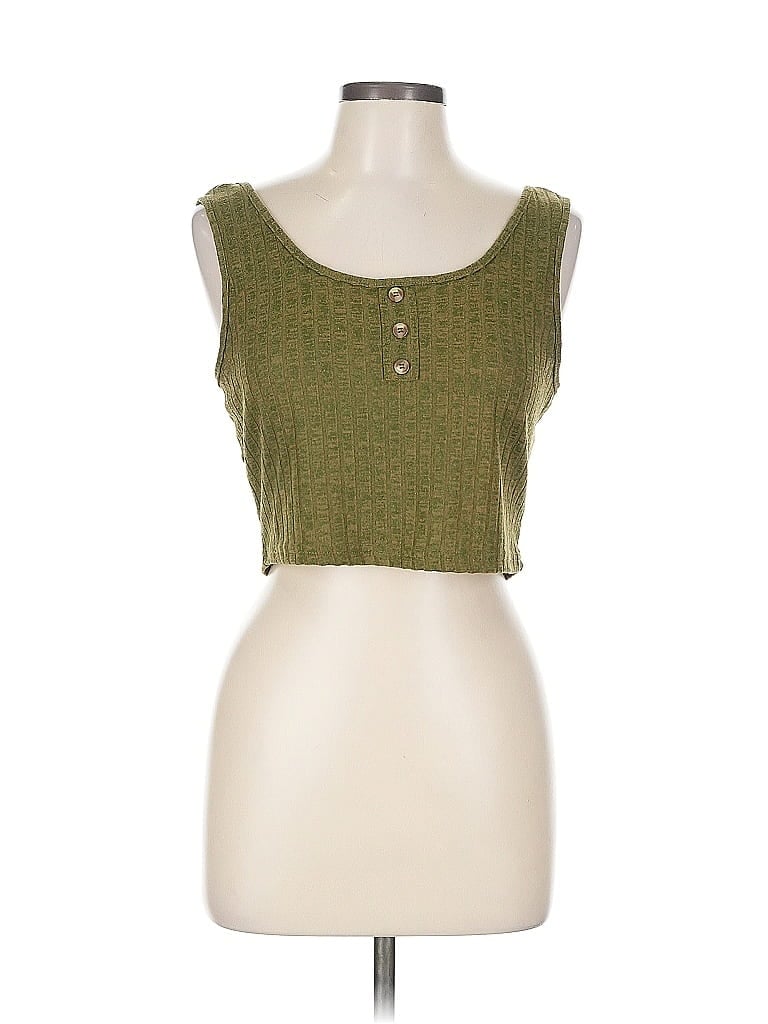 Pre-owned Unbranded Tank Top Green Sweetheart Neckline Tops