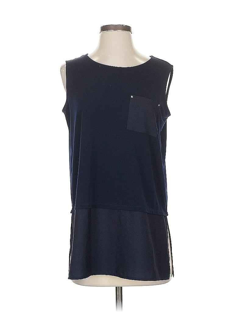 Pre-owned Calvin Klein Sleeveless Top Blue Crew Neck Tops