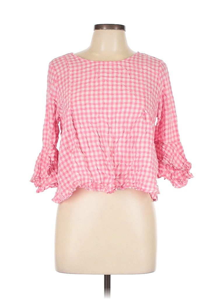 Pre-owned Studio 3/4 Sleeve Blouse In Pink
