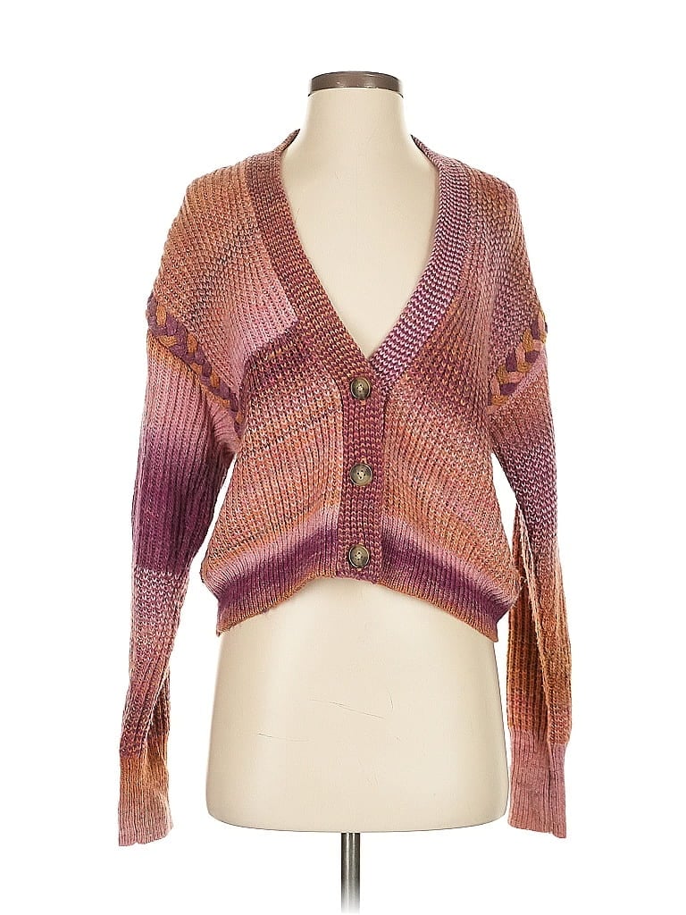Pre-owned Intermix Cardigan Sweater In Purple