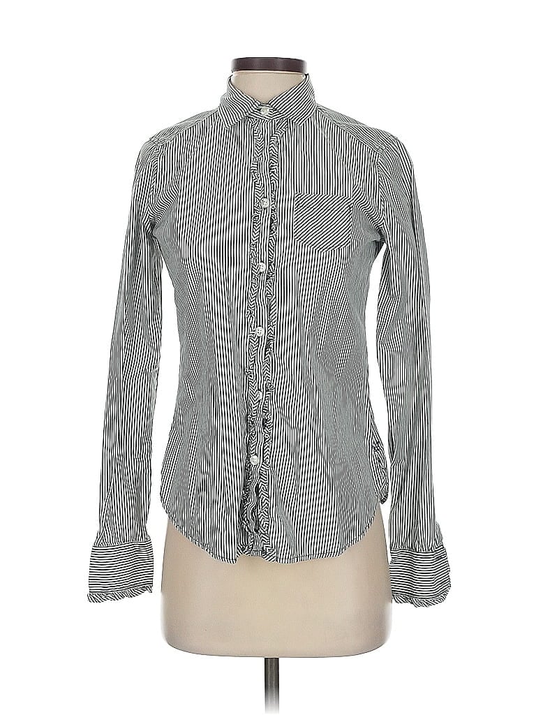 Pre-owned American Eagle Outfitters Long Sleeve Button Down Shirt In Gray