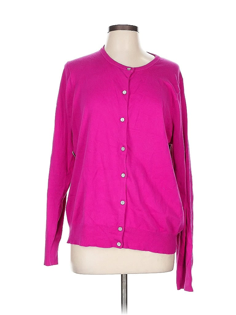 Pre-owned Lands' End Cardigan Sweater In Pink