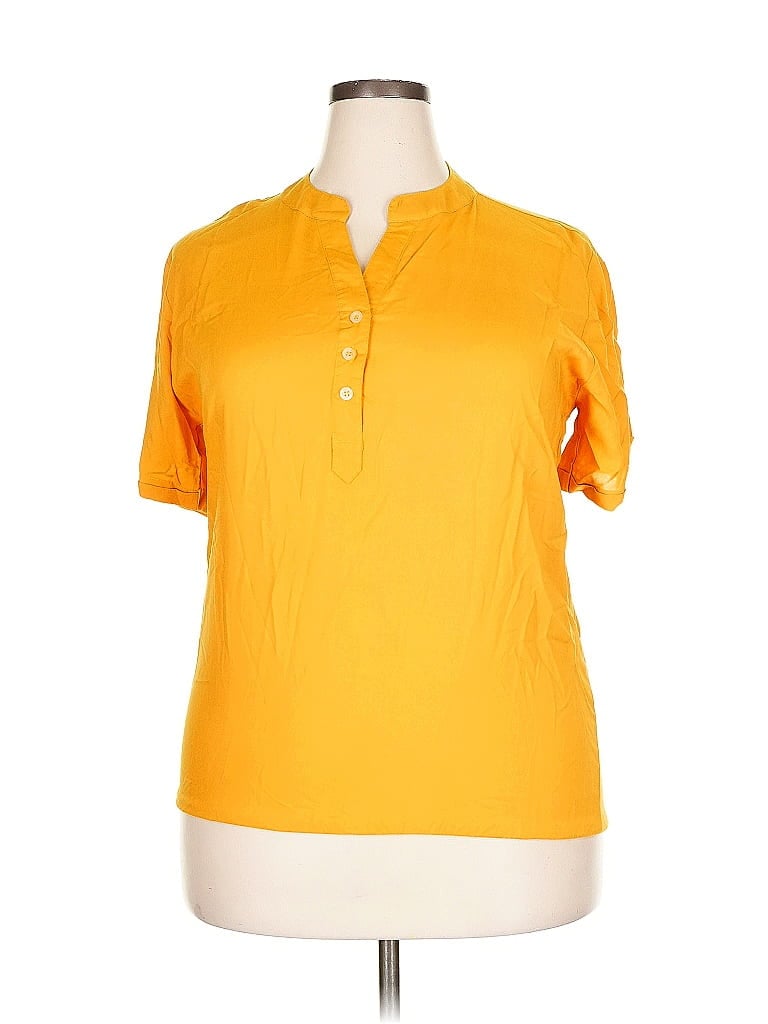 Pre-owned Assorted Brands Short Sleeve Blouse In Yellow