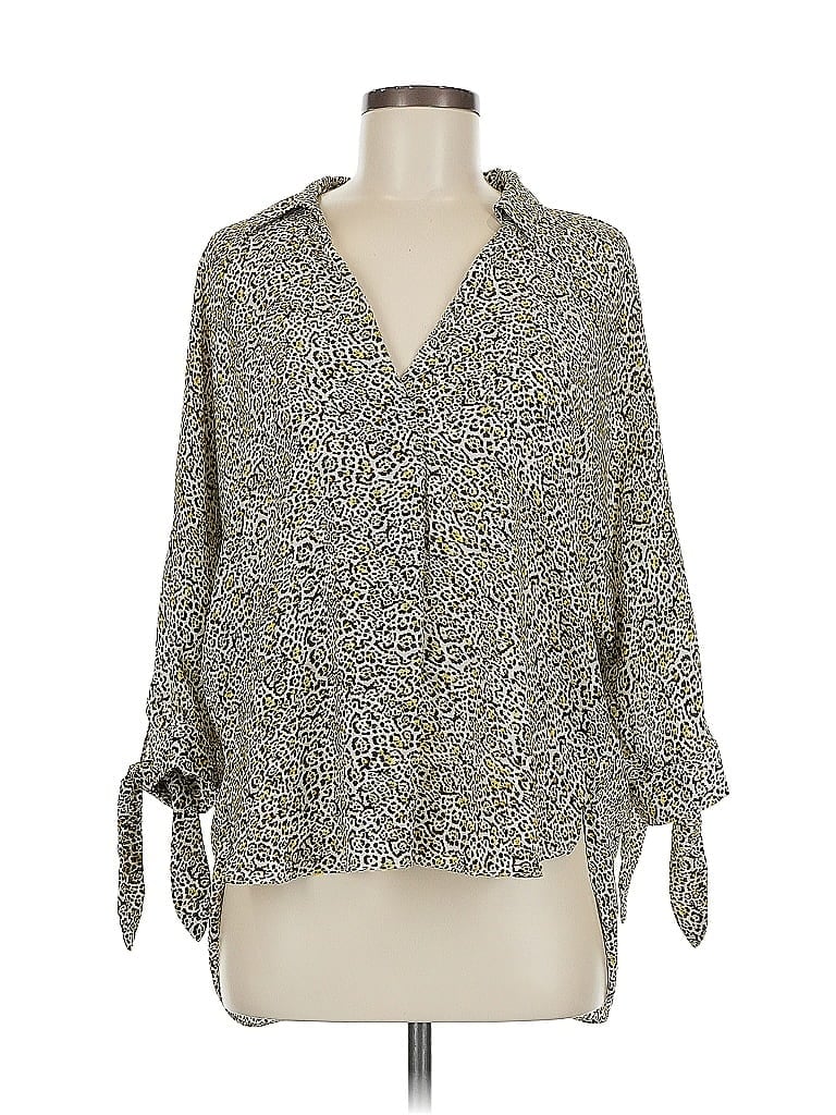 Pre-owned Worthington 3/4 Sleeve Blouse In Gray