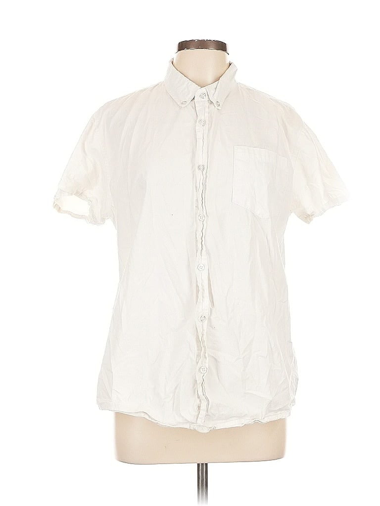 PASSPORT Pre-owned Short Sleeve Button Down Shirt In White