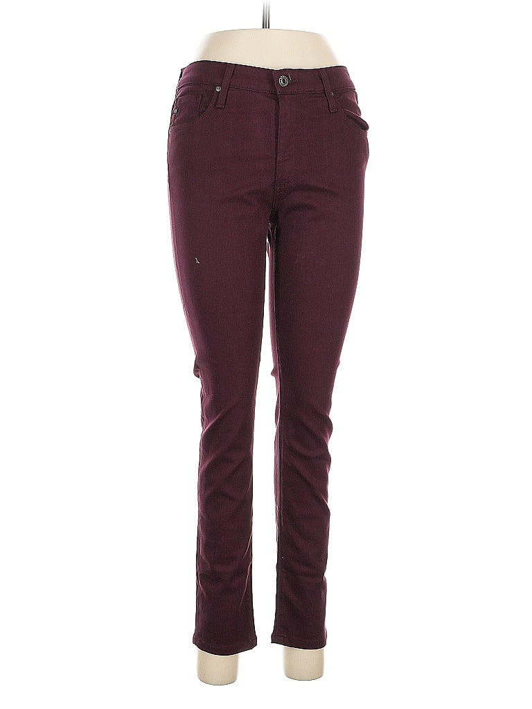 Pre-owned Adriano Goldschmied Jeggings In Burgundy