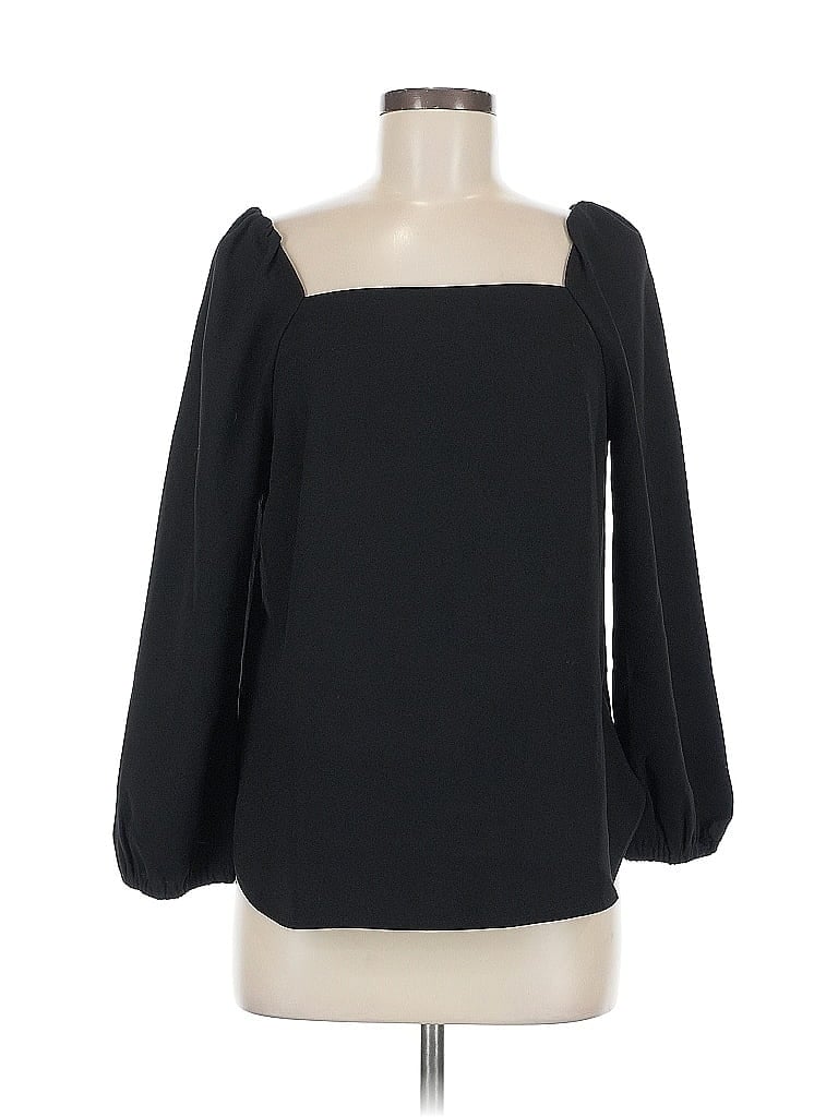 Pre-owned J.crew 365 Long Sleeve Blouse In Black