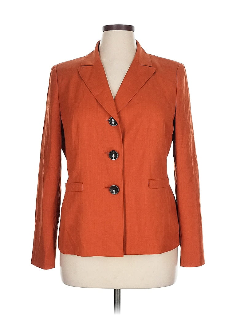 Le Suit 100% Polyester Orange Blazer Size 14 - photo 1
