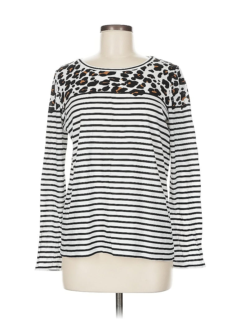 Pre-owned Ann Taylor Loft Outlet Long Sleeve T-shirt In White