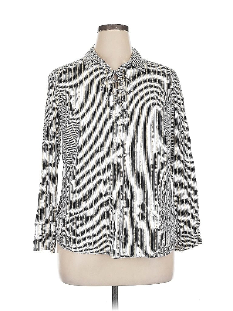 Pre-owned Westport Long Sleeve Button Down Shirt In Silver