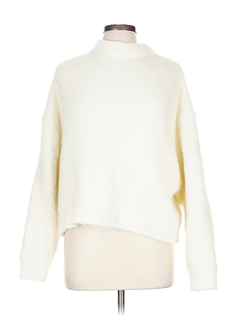 Pre-owned Assorted Brands Turtleneck Sweater In White
