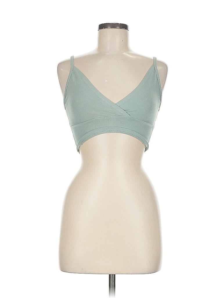 Pre-owned Brandy Melville Tank Top Teal Strapless Neckline Tops In Blue