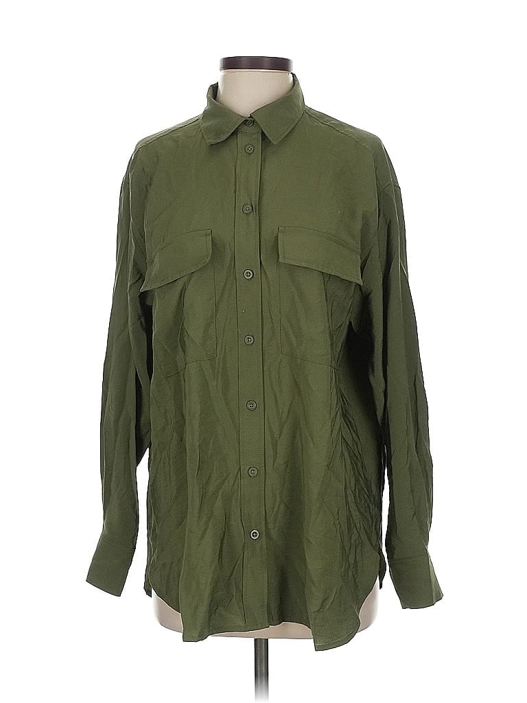 Pre-owned Gap Long Sleeve Button Down Shirt In Green
