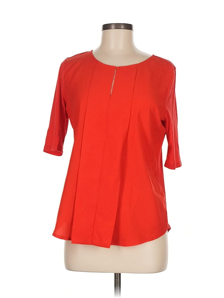 Pre-owned Ann Taylor Factory Short Sleeve Top Orange Boatneck Tops