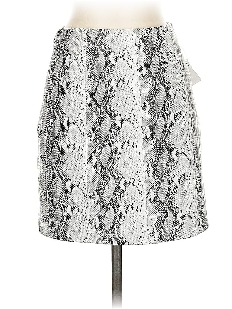 Akira Paisley Silver Faux Leather Skirt Size S - photo 1