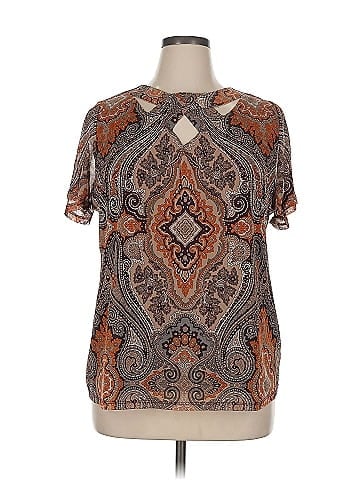 INC International Concepts Short Sleeve Blouse (view 1)