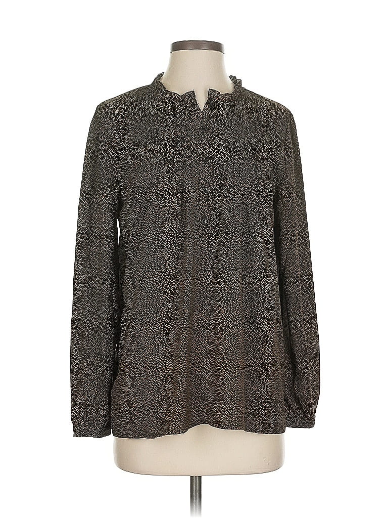 Pre-owned Adrianna Papell Long Sleeve Blouse In Brown